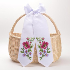 ТР528дн1199k Барвиста вишиванка Набір для вишивки бісером - Великодній бант 11x145 см, домоткане полотно