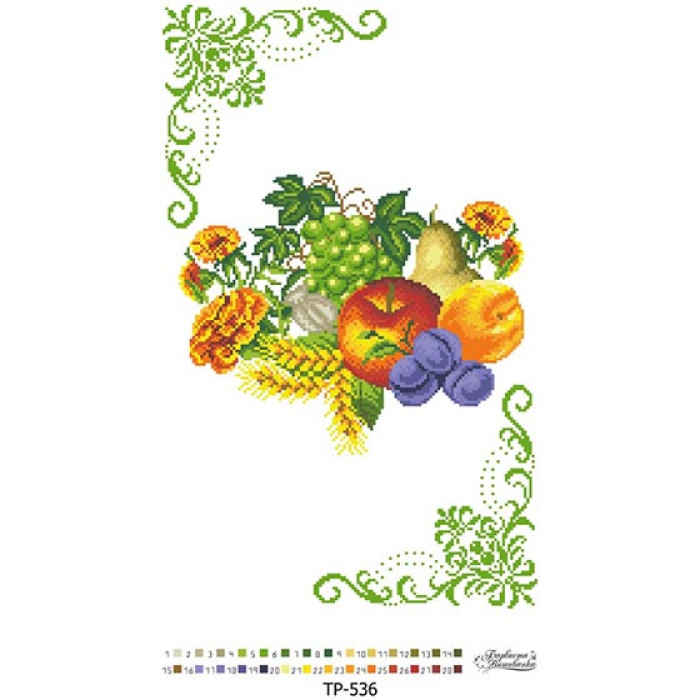 ТР536ан3250k Барвиста вишиванка Набір для вишивки бісером - Спасівський рушник 32x50 см (атлас, білий)