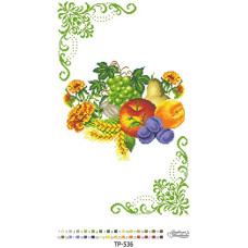 ТР536дн3250k Барвиста вишиванка Набір для вишивки бісером - Спасівський рушник 32x50 см (домоткане полотно, білий)