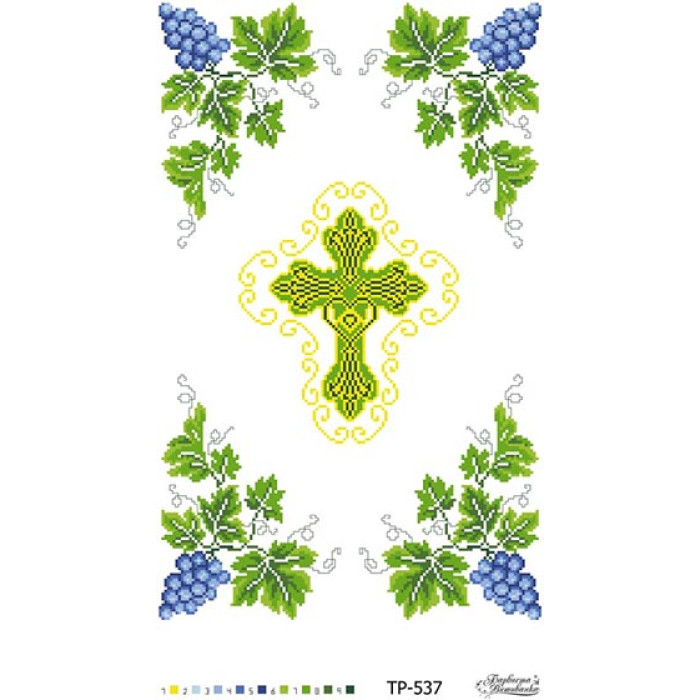 ТР537ан3250k Барвиста вишиванка Набір для вишивки бісером - Спасівський рушник 32x50 см (атлас, білий)