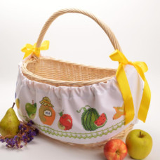 ТР543дн1773k Барвиста вишиванка Набір для вишивки бісером - Пошита Спасівська спідничка-стрічка 73x17,5 см (домоткане полотно, білий)