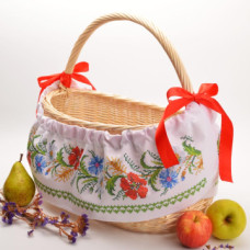 ТР548дн1773k Барвиста вишиванка Набір для вишивки бісером - Пошита Спасівська спідничка-стрічка 73x17,5 см (домоткане полотно, білий)