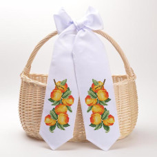 ТР558дн1199k Барвиста вишиванка Набір для вишивки бісером - Спасівський бант 11x145 см (домоткане полотно, білий)