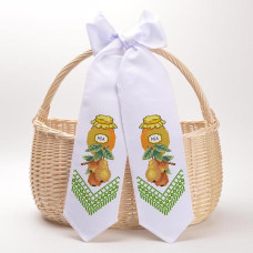 ТР564дн1199k Барвиста вишиванка Набір для вишивки бісером - Спасівський бант 11x145 см (домоткане полотно, білий)