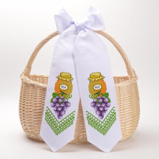 ТР565дн1199k Барвиста вишиванка Набір для вишивки бісером - Спасівський бант 11x145 см (домоткане полотно, білий)