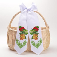 ТР567дн1199k Барвиста вишиванка Набір для вишивки бісером - Спасівський бант 11x145 см (домоткане полотно, білий)