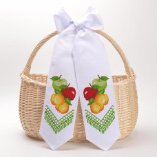 ТР568дн1199k Барвиста вишиванка Набір для вишивки бісером - Спасівський бант 11x145 см (домоткане полотно, білий)