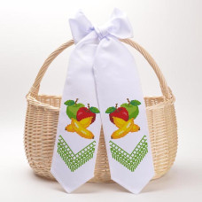 ТР569пн1199k Барвиста вишиванка Набір для вишивки бісером - Спасівський бант 11x145 см (габардин, білий)