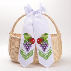 ТР570пн1199k Барвиста вишиванка Набір для вишивки бісером - Спасівський бант 11x145 см (габардин, білий)