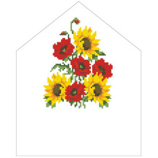 ТР574ан2025k Барвиста вишиванка Набір для вишивки бісером - Спасівська хустинка на букет 20х25 (атлас, білий)