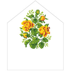 ТР577дн2025k Барвиста вишиванка Набір для вишивки бісером - Спасівська хустинка на букет 20х25 (домоткане полотно, білий)