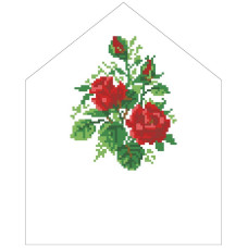 ТР579дн2025k Барвиста вишиванка Набір для вишивки бісером - Спасівська хустинка на букет 20х25 (домоткане полотно, білий)