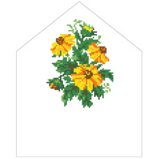 ТР580дн2025k Барвиста вишиванка Набір для вишивки бісером - Спасівська хустинка на букет 20х25 (домоткане полотно, білий)