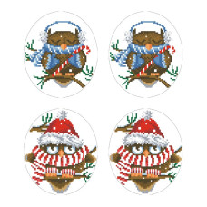 ТР581ан2933k Барвиста вишиванка Набір для вишивки бісером - Іграшка Новорічні Сови 29x33 (атлас)