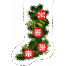 ТР621пБ2335k Барвиста вишиванка Набір для вишивки бісером - Непошитий Новорічний чобіток Святковий настрій 23x35 (габардин білий)