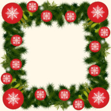 ТР624аМ5252k Барвиста вишиванка Набір для вишивки бісером - Новорічна скатертина Святковий настрій 80х80 (атлас, бежевий)