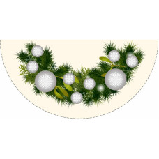 ТР638аМ7070i Барвиста вишиванка Набір для вишивки друкованим хрестиком - Спідничка під ялинку Казковий настрій 70 см (атлас бежевий)