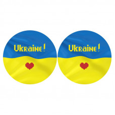 ТР673пн3718 З Україною в серці на габардині. Барвиста вишиванка. Заготовка новорічних іграшок для вишивання бісером і нитками