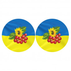 ТР676ан3718 З Україною в серці на атласі. Барвиста вишиванка. Заготовка новорічних іграшок для вишивання бісером і нитками