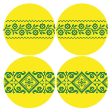 ТР696пн3131k Барвиста вишиванка Набір для вишивки бісером - Іграшка Українські візерунки 31x31 (габардин)