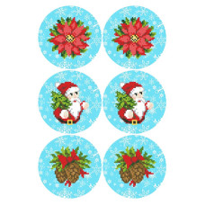 ТР730пн2334k Барвиста вишиванка Набір для вишивки бісером - Іграшка Різдвяний настрій 23x34 (габардин)