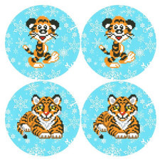 ТР737пн3131k Барвиста вишиванка Набір для вишивки бісером - Іграшка Різдвяний настрій 31x31 (габардин)