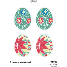 ТР754пн2630i Барвиста вишиванка Набір для вишивки друкованим хрестиком - Великодні іграшки 23x34 см, (схема на габардині)
