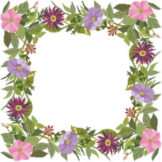 ТР782пБ5656k Барвиста вишиванка Набір для вишивки бісером - Скатертина Літні квіти 75х75 (габардин, білий)