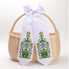 ТР816пн1199k Великодній бант, 11x145 см. Барвиста вишиванка. Набір для вишивки бісером на габардині