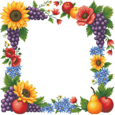 ТР871аМ5454k Барвиста вишиванка Набір для вишивки бісером - Скатертина Дари літа 80х80 см (схема на атласі, колір бежевий)