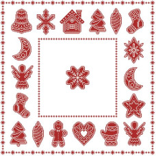 ТР875аБ5555 Барвиста вишиванка Заготовка для вишивки бісером або нитками - Скатертина Новорічні прикраси 80х80 см (схема на атласі, колір білий) ТР875аБ5555 Барвиста вишиванка Заготовка для вишивки бісером або нитками - Скатертина Новорічні прикраси 80х80 см (схема на атласі, колір білий)