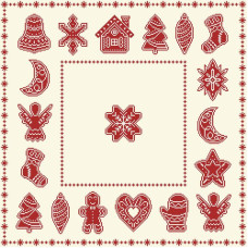 ТР875аМ5555 Барвиста вишиванка Заготовка для вишивки бісером або нитками - Скатертина Новорічні прикраси 80х80 см (схема на атласі, колір бежевий) ТР875аМ5555 Барвиста вишиванка Заготовка для вишивки бісером або нитками - Скатертина Новорічні прикраси 80х80 см (схема на атласі, колір бежевий)