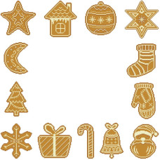 ТР879пБ5555 Барвиста вишиванка Заготовка для вишивки бісером або нитками - Скатертина Смаколики Різдва 75х75 см (схема на габардині колір білий) ТР879пБ5555 Барвиста вишиванка Заготовка для вишивки бісером або нитками - Скатертина Смаколики Різдва 75х75 см (схема на габардині колір білий)