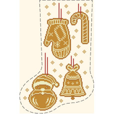 ТР882аМ2335k Барвиста вишиванка Набір для вишивки бісером - Непошитий чобіток Смаколики Різдва 23x35 см (атлас, колір бежевий)