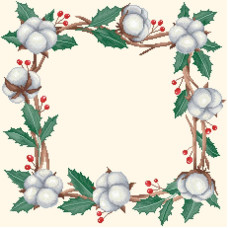 ТР883аМ5050 Барвиста вишиванка Заготовка для вишивки бісером або нитками - Скатертина Зимова ніжність 80х80 см (схема на атласі, колір бежевий) ТР883аМ5050 Барвиста вишиванка Заготовка для вишивки бісером або нитками - Скатертина Зимова ніжність 80х80 см (схема на атласі, колір бежевий)