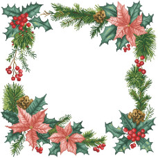 ТР887аБ5555 Барвиста вишиванка Заготовка для вишивки бісером або нитками - Скатертина Новорічний букет 80х80 см (схема на атласі, колір білий) ТР887аБ5555 Барвиста вишиванка Заготовка для вишивки бісером або нитками - Скатертина Новорічний букет 80х80 см (схема на атласі, колір білий)