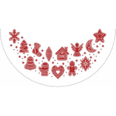 ТР891аБ7070k Барвиста вишиванка Набір для вишивки бісером - Пошита спідничка під ялинку Новорічні прикраси 70x70 см (атлас, колір білий)