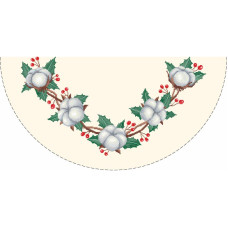 ТР893аМ7070i Барвиста вишиванка Набір для вишивки друкованим хрестиком - Пошита спідничка під ялинку Зимова ніжність 70x70 см (атлас, колір бежевий)