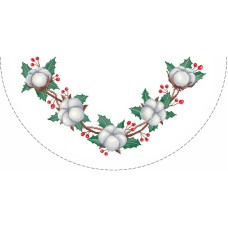 ТР893пБ7070k Барвиста вишиванка Набір для вишивки бісером - Пошита спідничка під ялинку Зимова ніжність 70x70 см (габардин, колір білий)