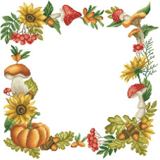 ТР895аБ5050i Барвиста вишиванка Набір для вишивки друкованим хрестиком - Скатертина Осінній оберіг 80x80 см (атлас)