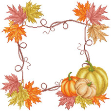 ТР898аБ5050 Барвиста вишиванка Заготовка для вишивки - Скатертина Осінній затишок 50x50 см (атлас)