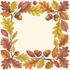 ТР901аМ5050i Барвиста вишиванка Набір для вишивки друкованим хрестиком - Скатертина Родинний оберіг - дуб достатку 80x80 см (атлас бежевий)