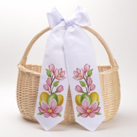 ТР911пн1199 Барвиста вишиванка Заготовка для вишивки - Великодній бант 11x145 см, габардин