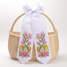 ТР911пн1199i Барвиста вишиванка Набір для вишивки хрестиком - Великодній бант 11x145 см, габардин