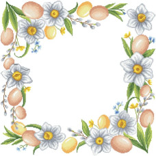 ТР912пБ5050 Барвиста вишиванка Заготовка для вишивки бісером або нитками - Скатертина Великоднє сяйво 75x75 см (габардин)