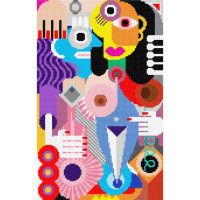 TS89 Quick Tapestry Набір для вишивки друкованим гобеленом - Жінки (абстракція) 36x57 см (страмін)