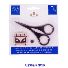 U2362_noir DMC Комплект ножиці та магніт для голок, чорні