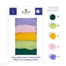 U2367_Vintage_bouquet DMC Комплект вовни для валяння - Вінтажний букет 25 гр (100% вовна, 5 кольорів)