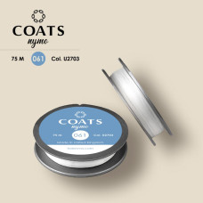 U2703/75-061 Coats Нитка для бісеру Nymo 061, 75 м, білий, форма шайба