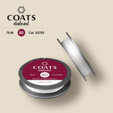 U2703/75-80 Coats Нитка для бісеру Dabond 80, 75 м, білий, форма шайба
